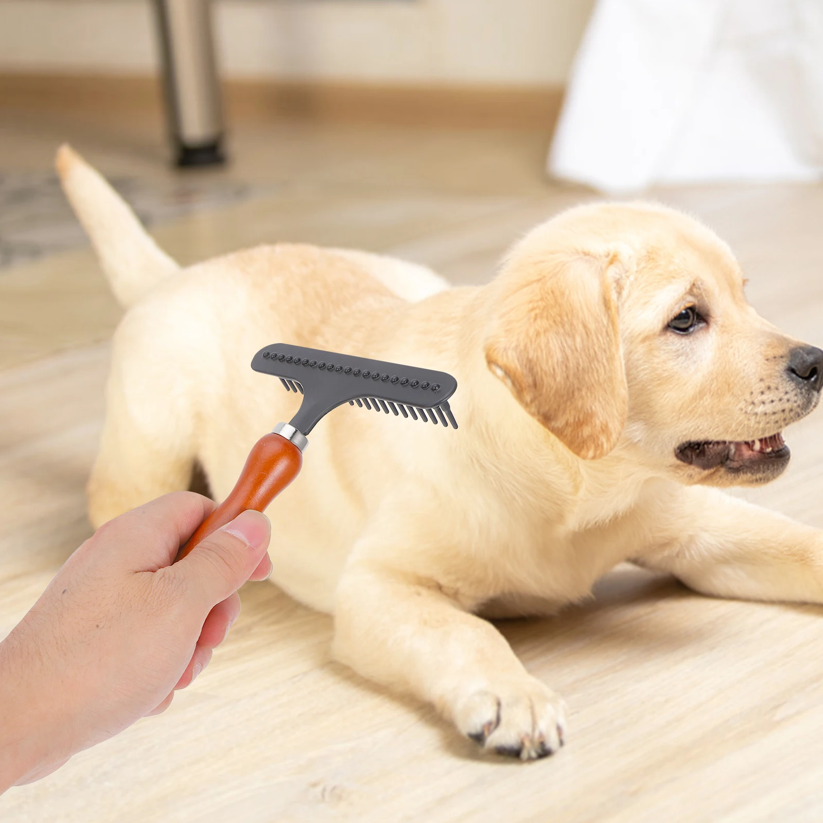 

Dog Hair Comb Pet Grooming Tool Carpet Rake for Hair Removal Dematting Large Breeds Shedding Brush Long Haired Dogs Cats Easy