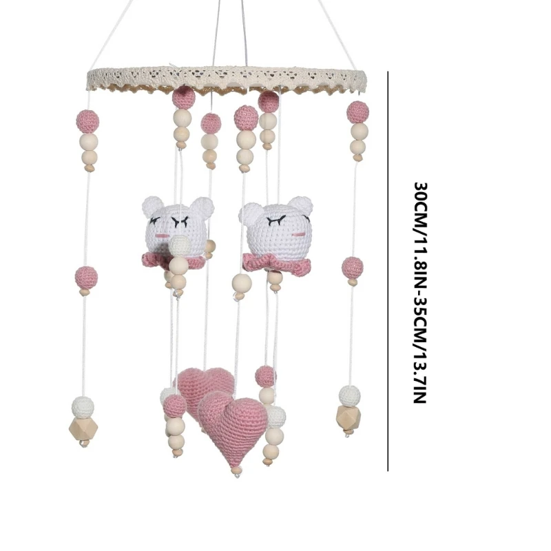 Crib Mobile Toy Crochet Animal Rattle Toy Stroller Hanging Pendant Baby Nursery Room Ornament Infant Rattle Travel Gear