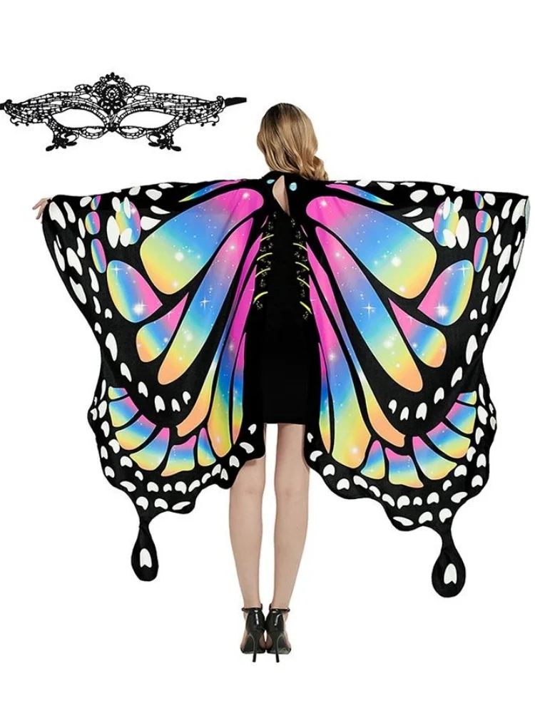 

Butterfly Cape Role Play Prop Dress-up Pixie Shawl Cloak Halloween Party Stage Story Telling Cosplay Costume Angel Wings Coat