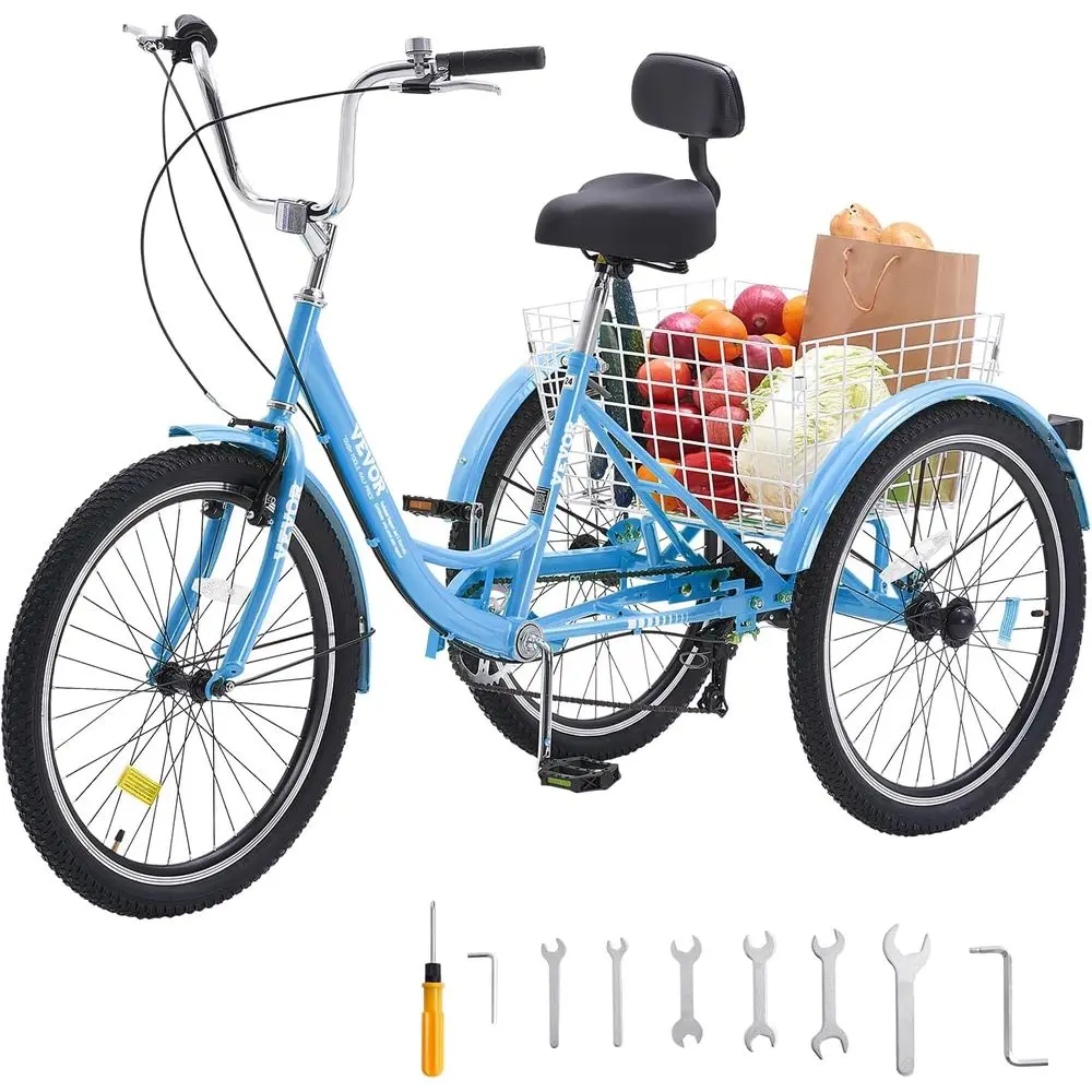 

Трехколесные велосипеды для взрослых - круизеры из углеродистой стали с корзиной и регулируемым сиденьем для пикников и походов за покупками