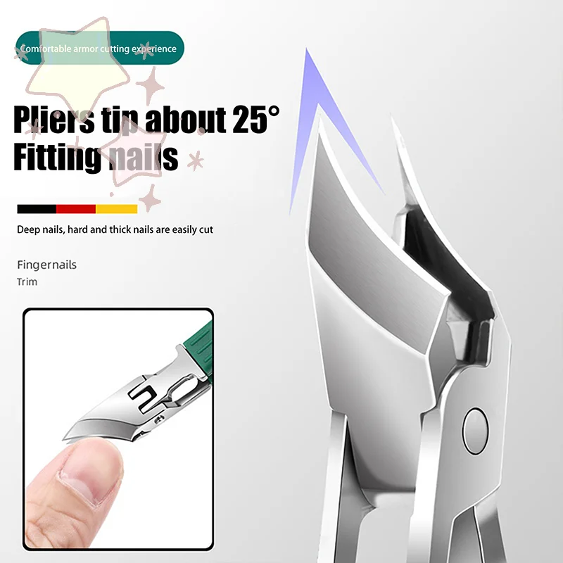 منحني مكافحة سبلاش مسمار كليبرز افتتاح كبير قطري كماشة خاصة أظافر القاطع حاد مانيكير باديكير أدوات