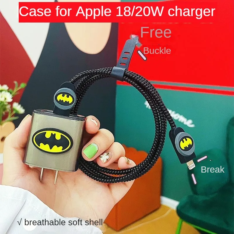 DC Comics Batman Cartoon Anime Cover USB Cable Protection for Iphone 18 20W Original Charger Protector Protective Data Line gift