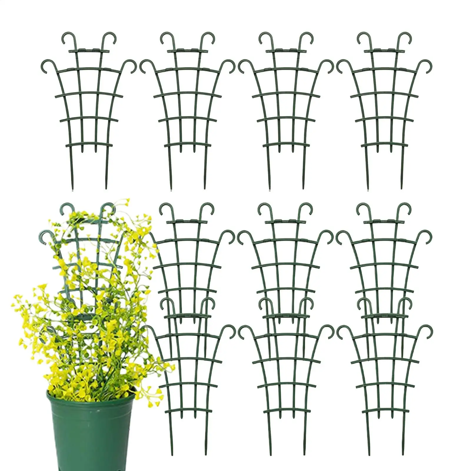 12 Pieces Small Stackable Supports Mini Plastic Plant Stands For Climbing Vines Indoor Plant Stakes For Rose Vegetable Tomato