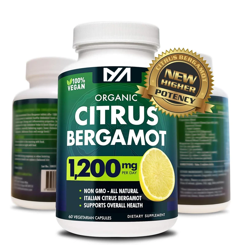 Citrus Bergamot 1200mg 60 Capsules - Natural Supplement with Pure High Potency Bergamot Extract