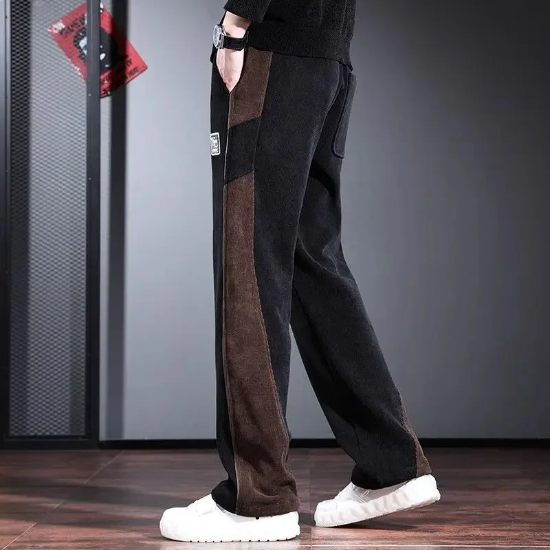 Pocket Trend Polyester Male Trousers Classic Clothes Low Price Stylish Korean Style Baggy Men's Casual Pants Original Clothing