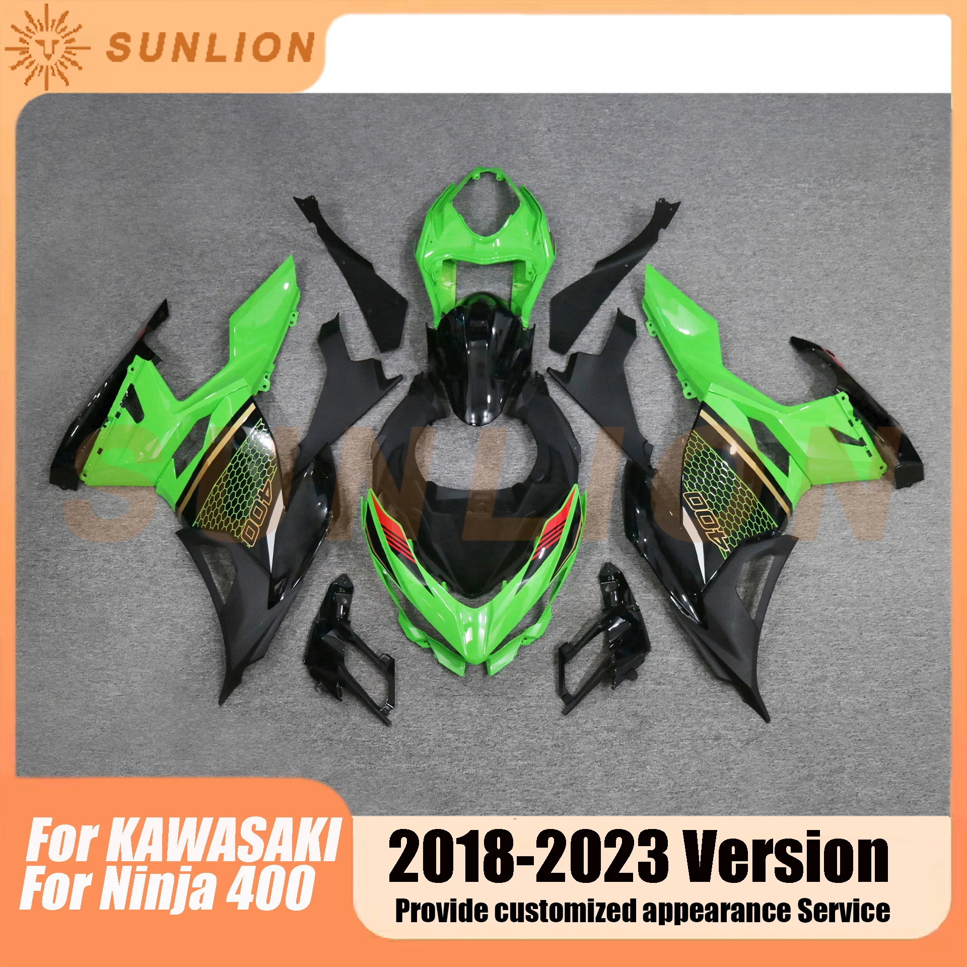 Motorcycle Full Body Kits Fairing For KAWASAKI Ninja400 / Ninja 400 / EX 400 2018 2019 2020 2021 2022 2023 ABS Injection