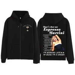 Sabrina Carpenter Zipper Hoodie Espresso Album Hoodie Jacket Zip Up Hoodie Sweatshirts Y2K Coat Gift Dropshipping