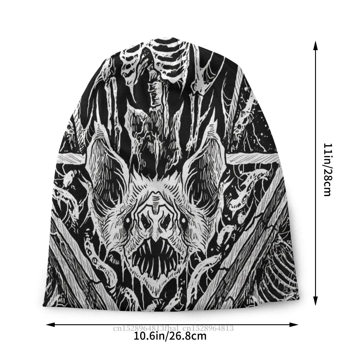 Death Metal Black Metal Artwork Bonnet Homme Winter Skullies Beanies Hat For Men Women Creative Cotton Hats