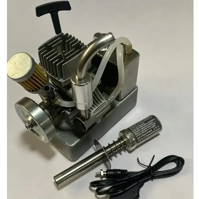 NF Methanol Engine 2 Stroke Model 15 Level Mini Internal Combustion Engine DIY Modification Kit Air Oil Filter Exhaust Hobby Gif
