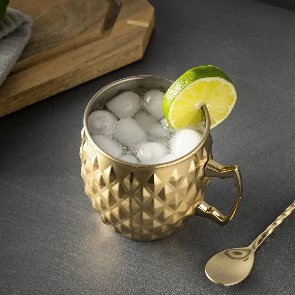 Stainless Steel Moscow Mule Mug Elegant Drinkware Durable Design Ideal Home Use Splash Resistant Unique Bar Accessory