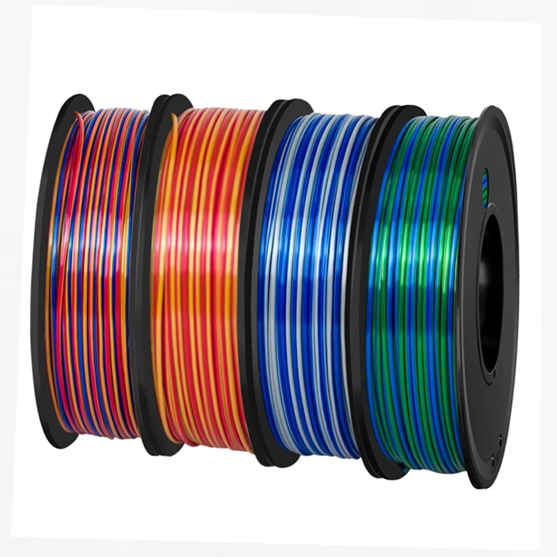 

250g Dual Color 3D Printer Filament PLA Silk Material Two Colors pla for 3D Printing blue silver Sublimation Duotone 1.75mm 1Kg