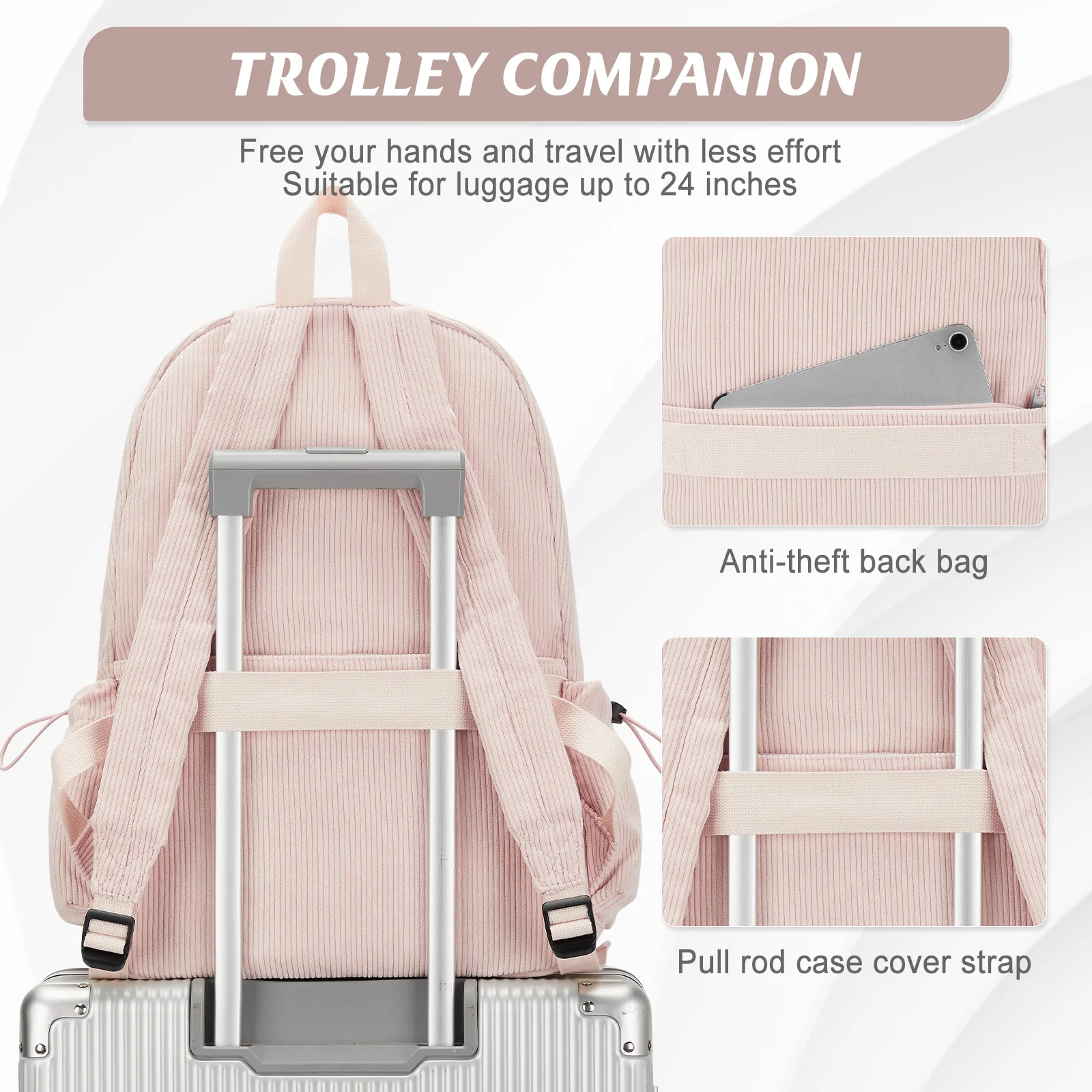 レディースバックパック スクールバックパック ティーン向け、リュックサック ノートパソコン対応、女子男子用スクールバッグ、盗難防止防水バックパック 女子学生向け