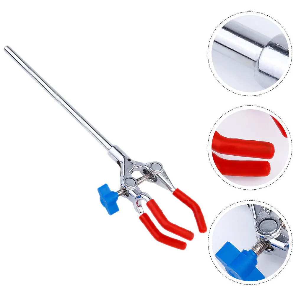 

2 Pcs 3-prong Lab Clamp Plating Flask Clip Flasks Chemistry Equipment Laboratory Test Tube