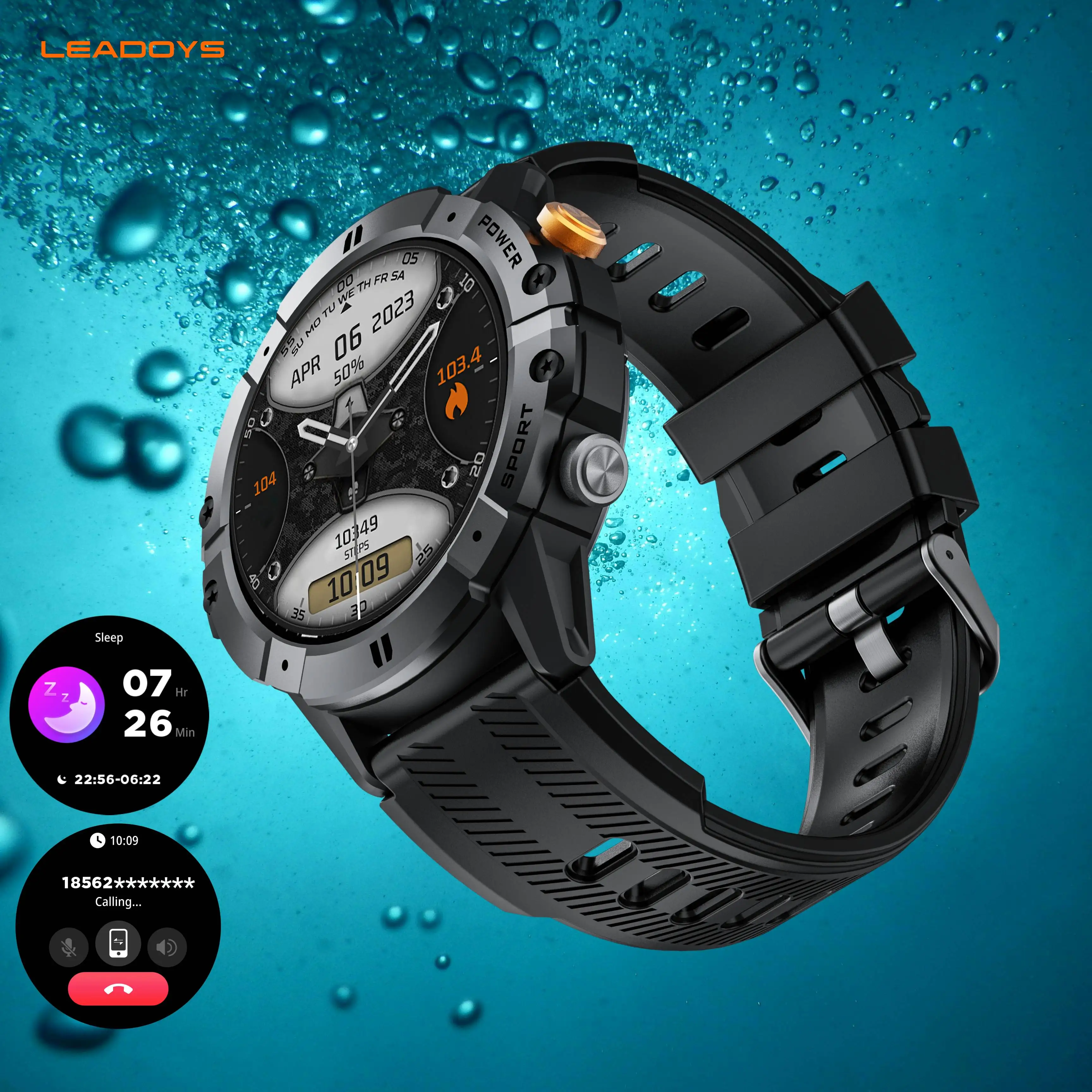 

LEADOYS C29 2025 New Military Bluetooth Talk Smartwatch Men 1.52" TFT Screen 5ATM Waterproof Dual frequency Outdoor Sports Sma