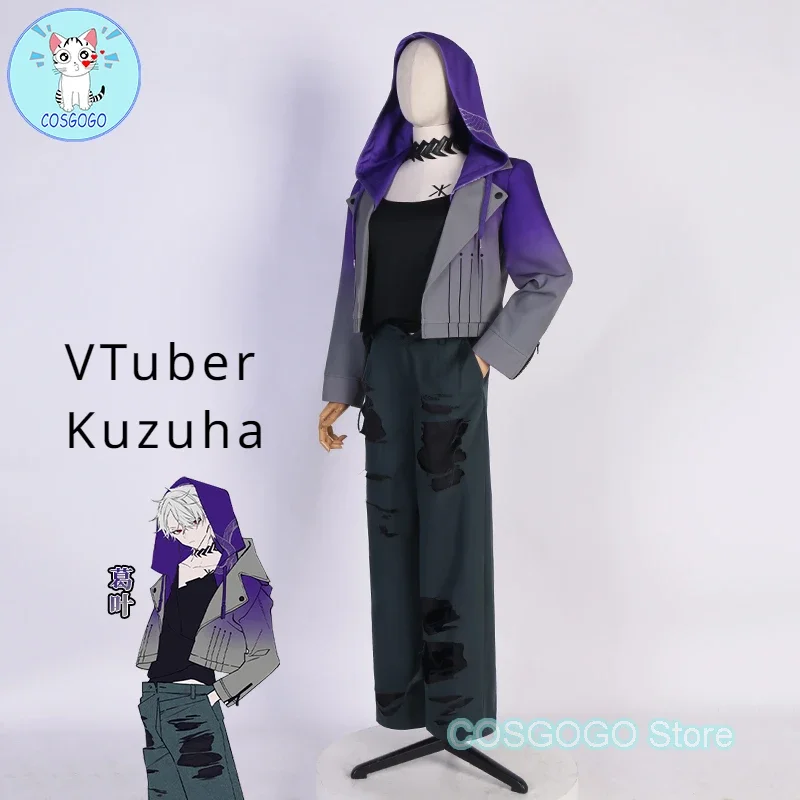 

COSGOGO VTuber Kuzuha костюмы для косплея Хэллоуин мужской игровой костюм NIJISANJI наряды повседневная одежда рубашка брюки толстовки крутая куртка