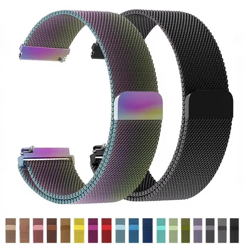 

22mm 20mm metal mesh magnetic strap for Samsung Watch 4/5/6/5 Pro/Amazfit GTS/GTR Wristband Huawei Watch 3/4/GT3/2 Pro Belt