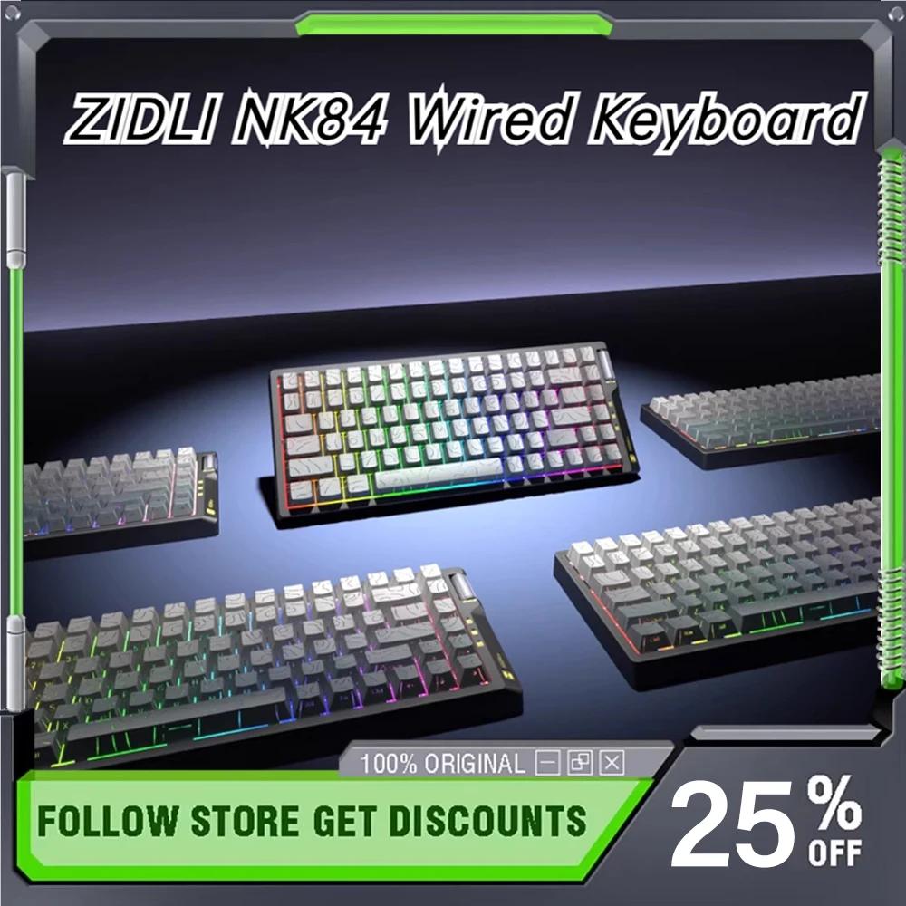 ZIDLI NK84 Wired Mechanical Keyboard Magnetic Axis 85 Keys 8k Low Latency Hot Swappable RGB Customized E-sports Gaming Keyboard