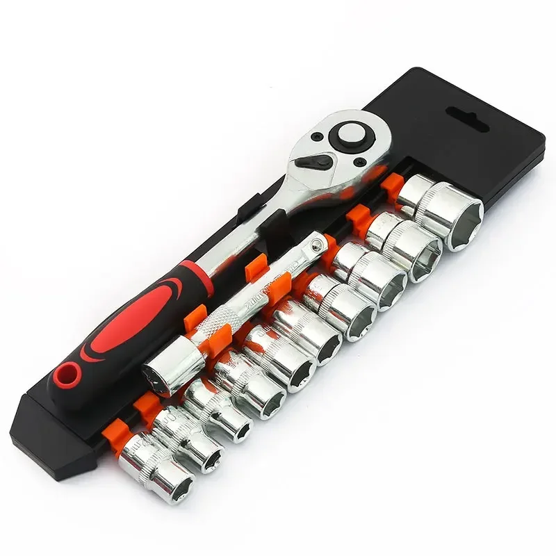 

12 Piece Multifunctional Auto Repair Tools Ratchet Quick Socket Wrench Car Hardware Box Set Auto Repair Wrench Hand Tool Set
