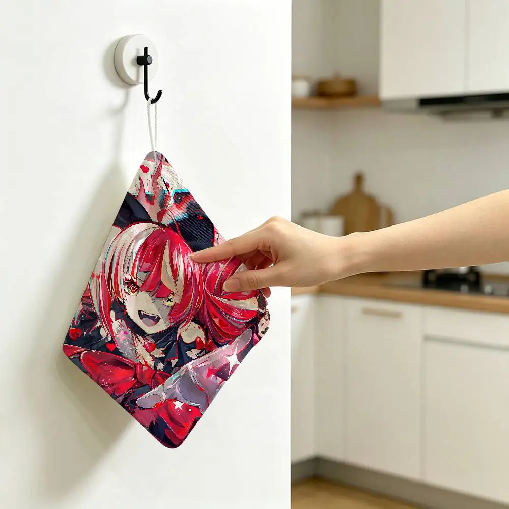 K-Kureiji Ollie Household Hanging Towel, Polyester Cotton Hand Wiping Towel, Sturdy for Bathroom Bedroom