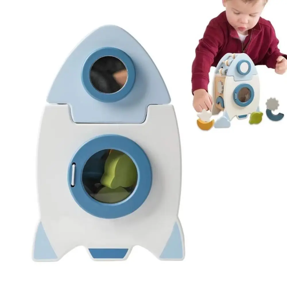 

Shape Cognitive Rocket 5-in-1 Baby Toys Busy Board Montessori Baby Wooden Stacked Toy Early Education Portable