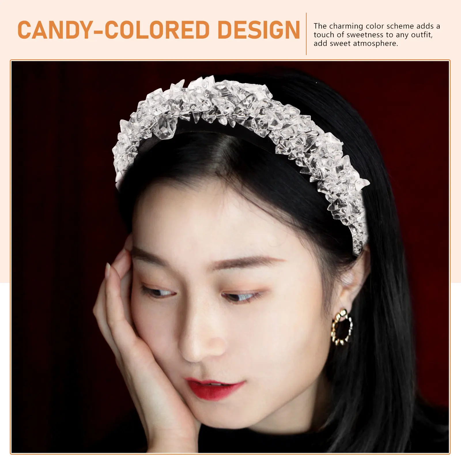 

Ice Cube Hair Headband Baroque Style Wide Decorative Headbands For Women Spa Face Wash Hairbands Party Aesthetic Hair