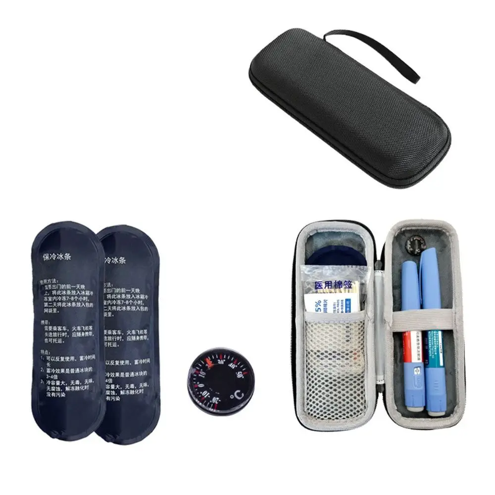 Durable EVA Insulin Cooling Bag Waterproof with Gel Insulin Cooler Thermal Insulated Pocket Pill Protector Diabetics