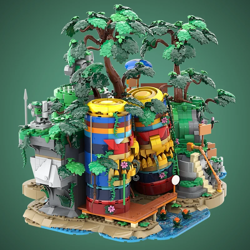 Stad Street View Model Moc Bouwstenen Modulaire Jungle Oude Ruïnes Model Technologie Bakstenen DIY Montageset Cadeau HolidayToy