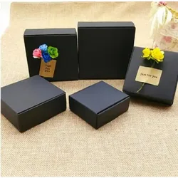 50/100pcs Mulit-size Black Kraft Paper Box Airplane Style Craft Gift Boxes Packaging Candy Box Present Carton Box
