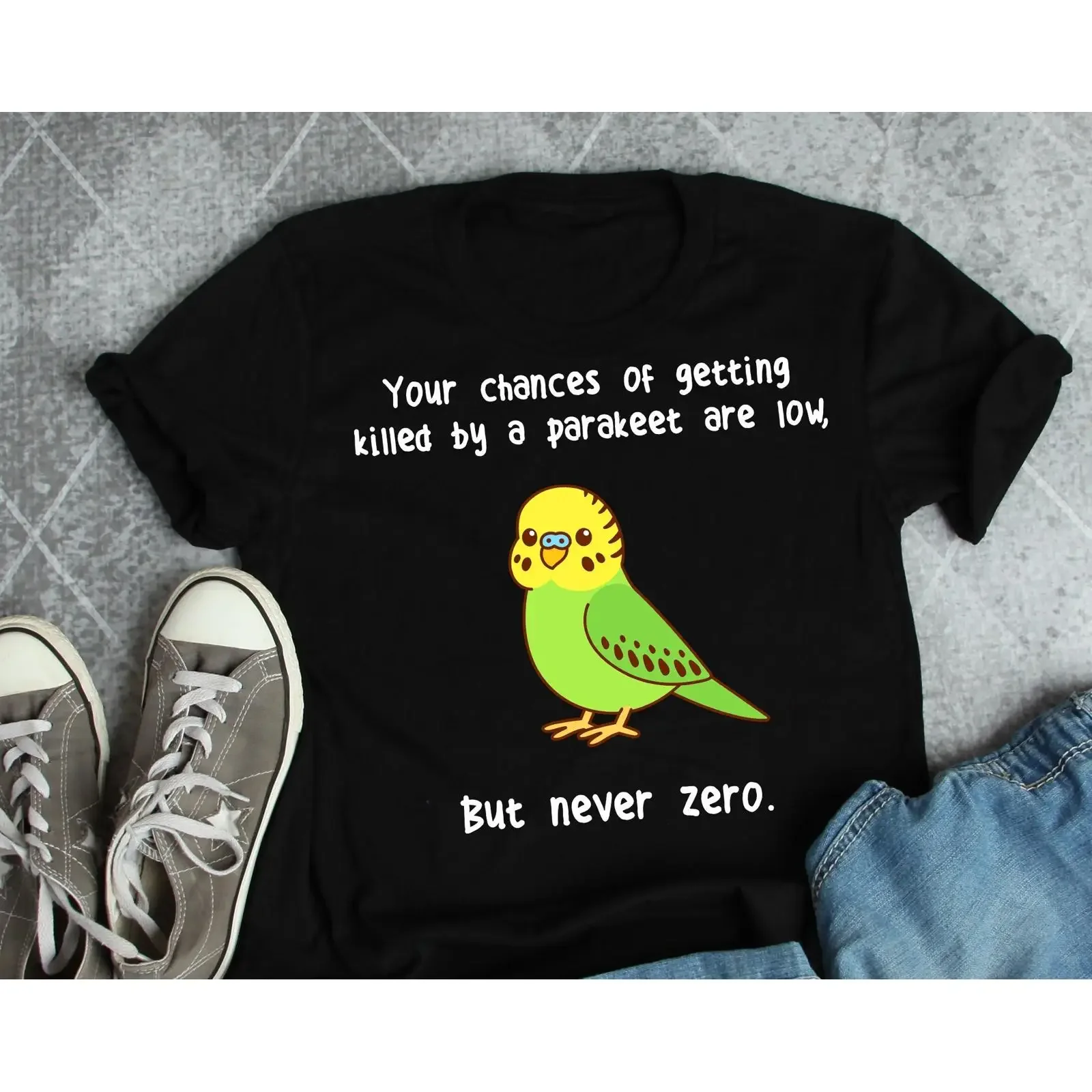 Funny Never Zero Parakeet Meme T Shirt Cute Budgie Bird for Budgerigar Parrot Lover  vintage Washed Slightly graphic fashion
