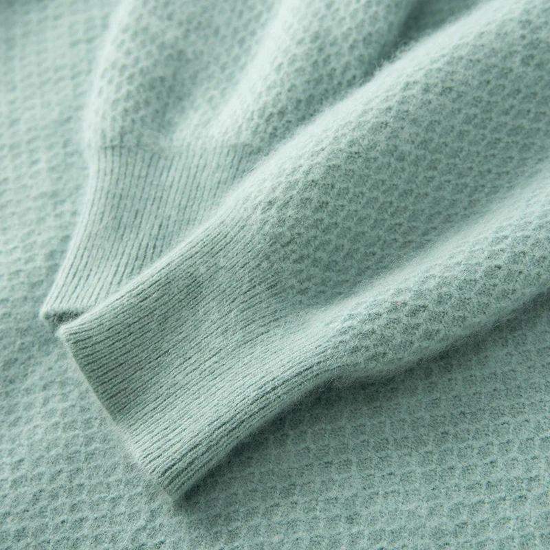 Ropa de marca de lujo con flores de panal para hombre, suéter de Cachemira de visón para otoño e invierno, Jersey de punto informal para hombre, tendencia de manga larga