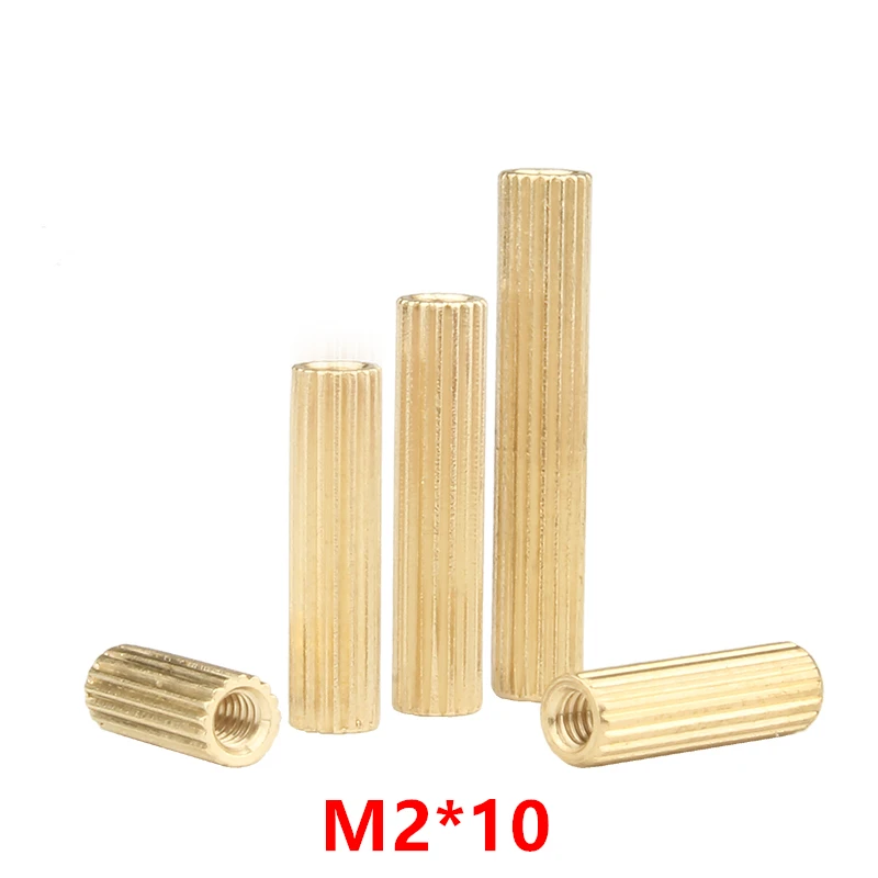 

500pcs M2*10 Round Knurled Brass Standoff Spacer Double-pass standoffs studs Column M2 Female x M2 Female 10mm