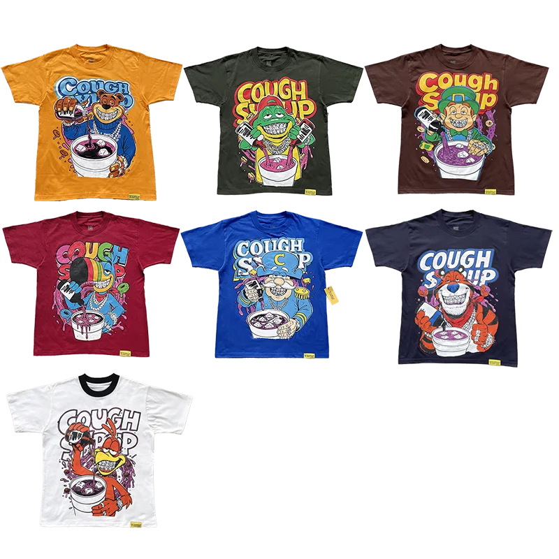 American High Street Short Sleeve T-Shirt Collection Breathable Pure Cotton Youth Fashion Printed Casual round Neck Top