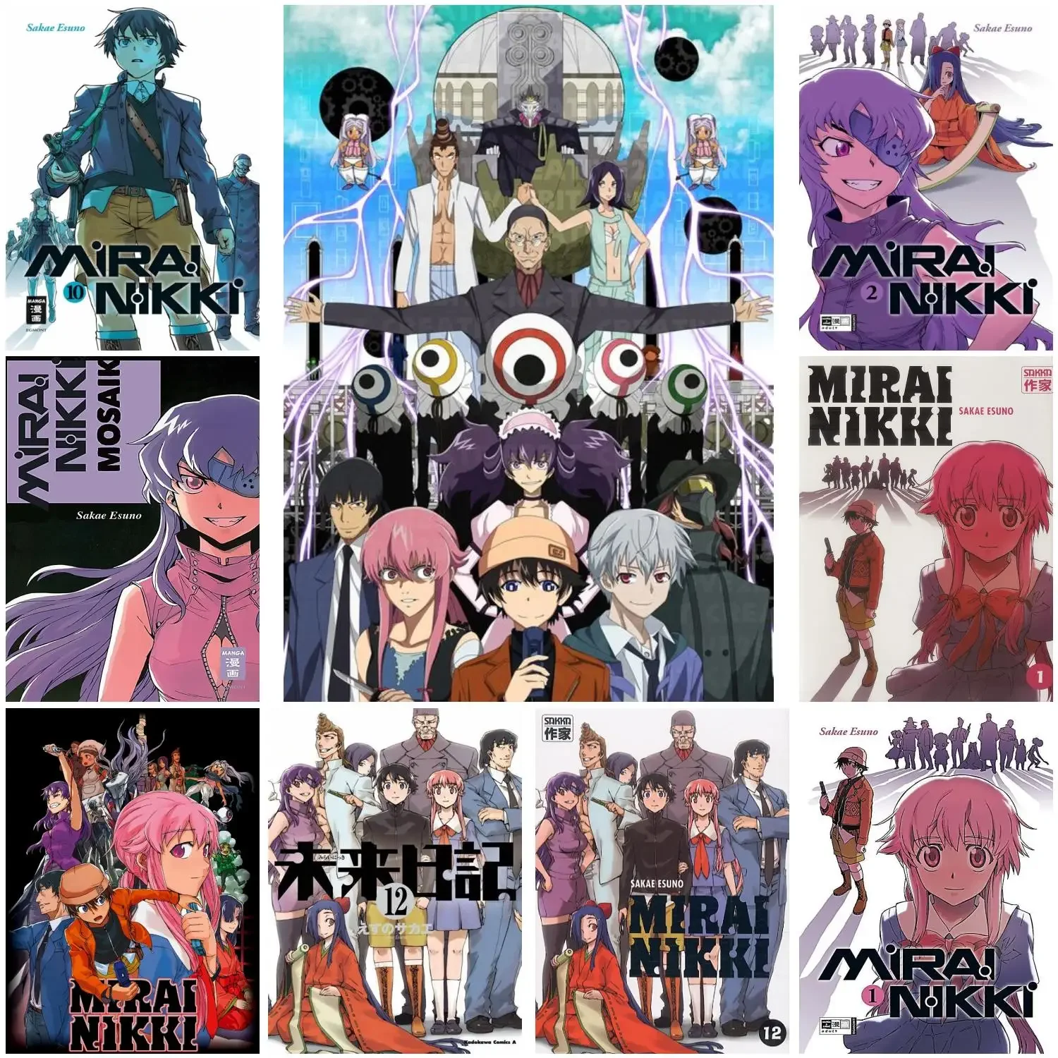 mirai nikki bd manga Poster Prints Wall Art Canvas Painting Poster For Modern Family Living Room Home Decor