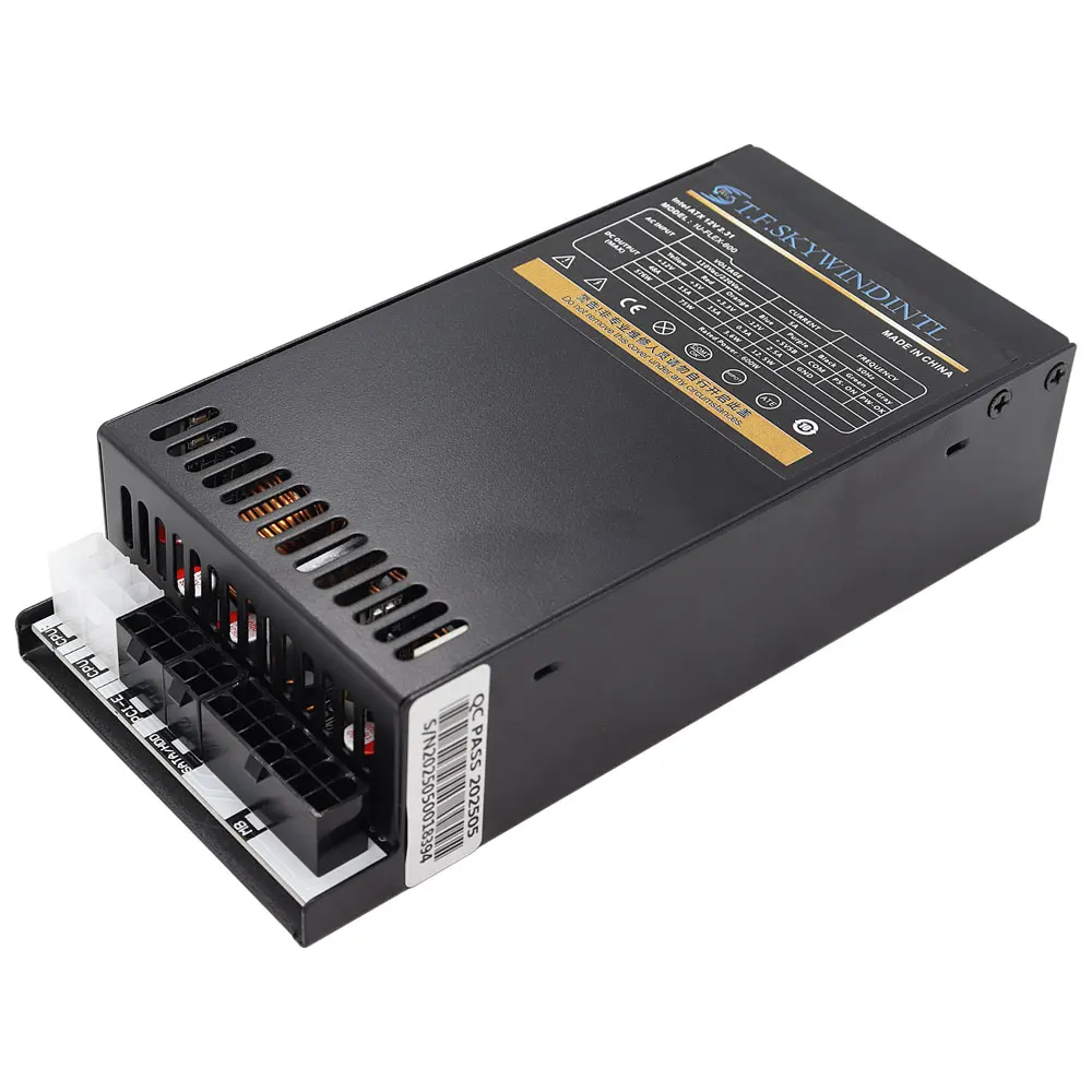 600W Flex ATX Power Supply Fully Modular Support Dual CPU, 6+2 Pin X2
