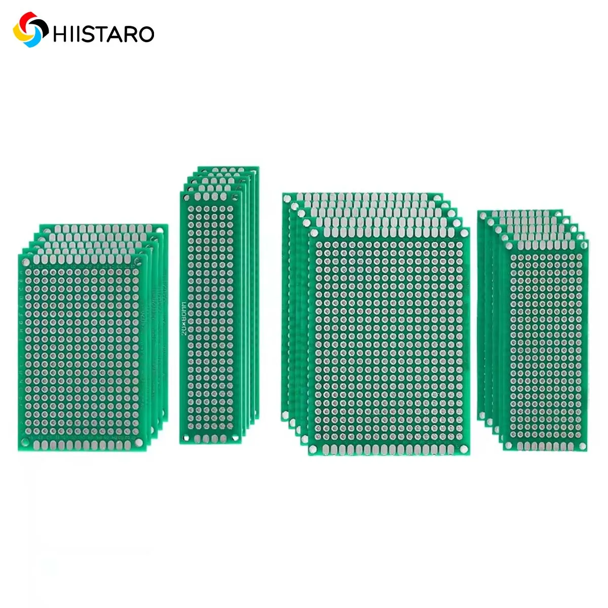 

20pcs PCB Prototype Board Circuit Protoboard Universal Stripboard Prototyping Veroboard 2X8 3X7 4X6 5X7cm 5Pcs Each Mixed Double