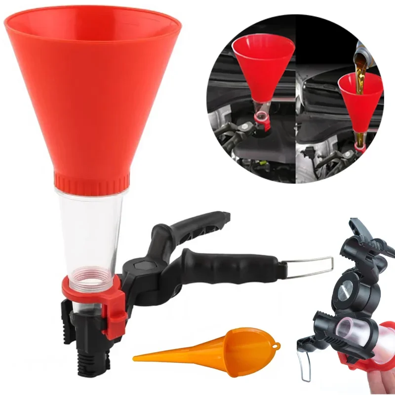 

Car Long Stem Funnel Gasoline Oil Fuel Filling Tools Anti-splash Plastic Oil Funnel Motorcycle Refueling Tools Auto Accessories