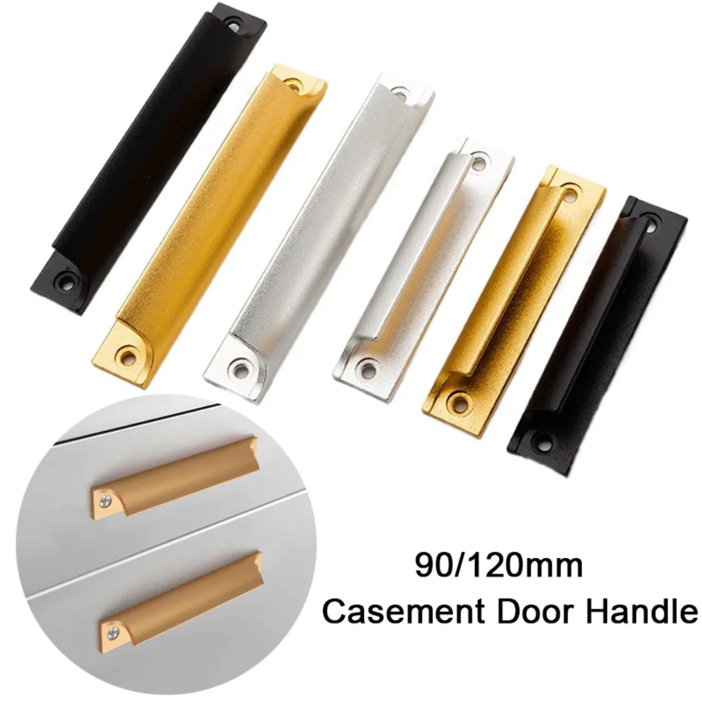 New Aluminum Alloy Door Handle Hardware 90/120mm Exposed Handle Multifunctional Punching holes Casement Window Handle Doors