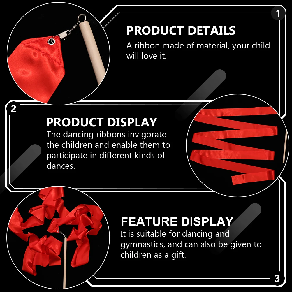 

4Pcs Performance Ribbon for Rhythmic Dance Gymnastics Artistic Movement Flow Graceful Exercise Fun Learning Tool