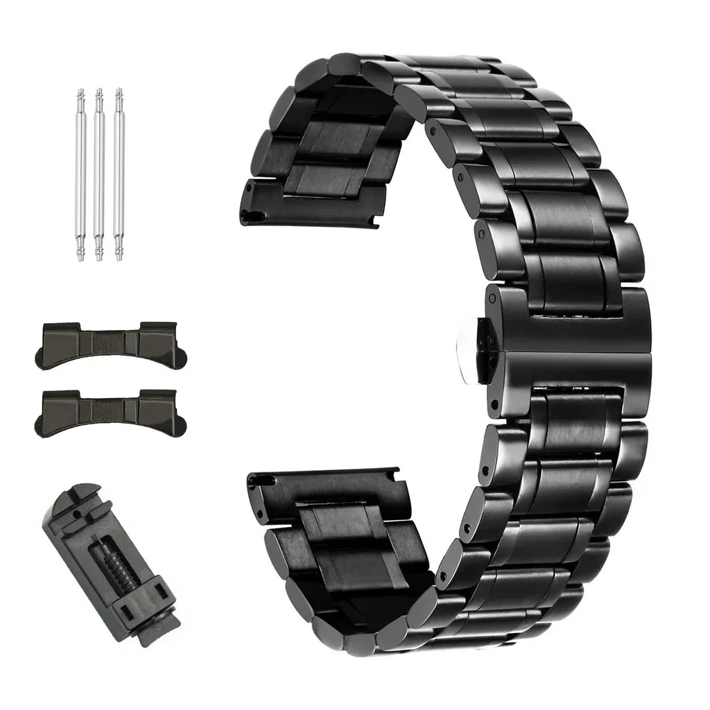 12mm-24mm Quick Release Stainless Steel Watch Bands Universal Metal Replacement Watch Straps SmartWatch Bracelets Links Straight