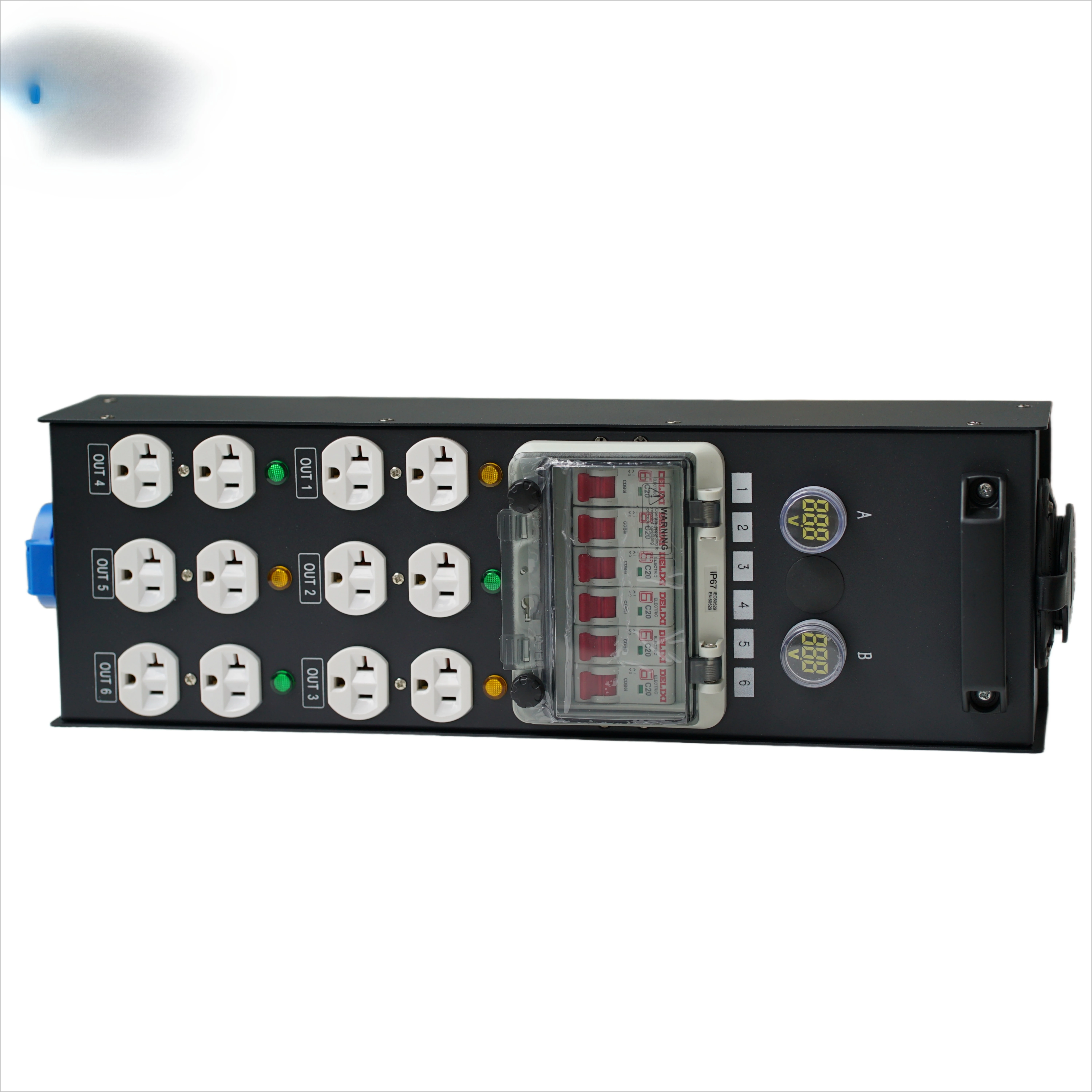 US Small Portable Electric Power Distribution Box 50a Stage Light Controller with 12 Edison Sockets Portable Power Distributor