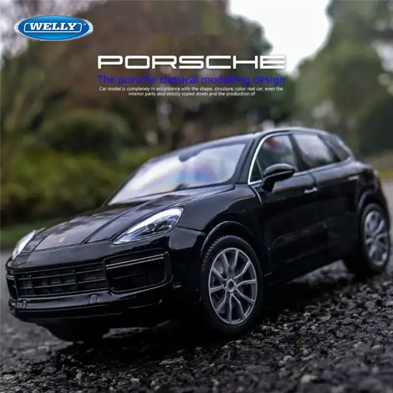 WELLY 1:24 Porsche Cayenne Turbo SUV Alloy Car Model Diecasts Metal Off-road Vehicles Car Model Simulation Collection Kids Gifts