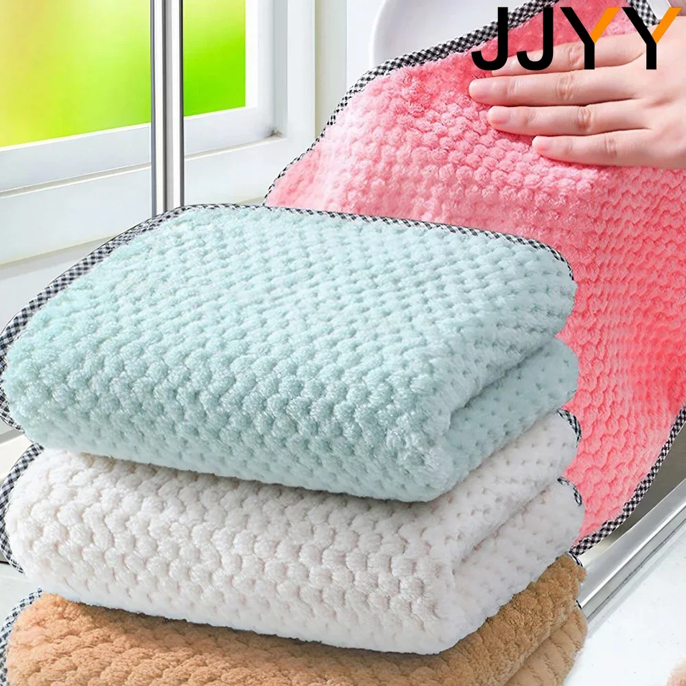 JJYY Multi-colour Thick Dishcloth Daily Use Thickened Non-stick Stovetop Absorbent Cleaning Cloths