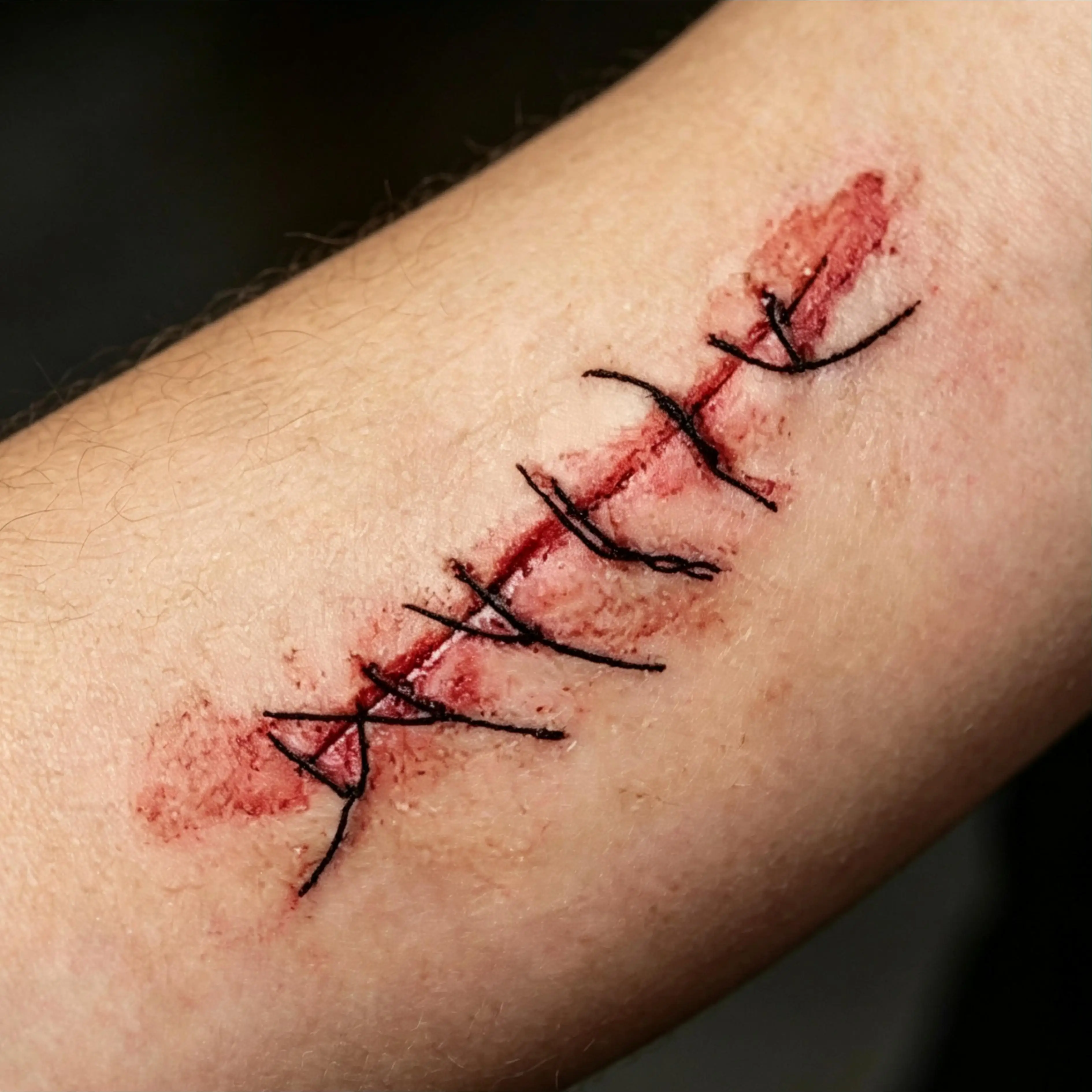 Realistic Stitched Wound Temporary Tattoos, Fake Bloody Scar Suture Tattoo Stickers, Halloween Horror Makeup Body Stickers for P