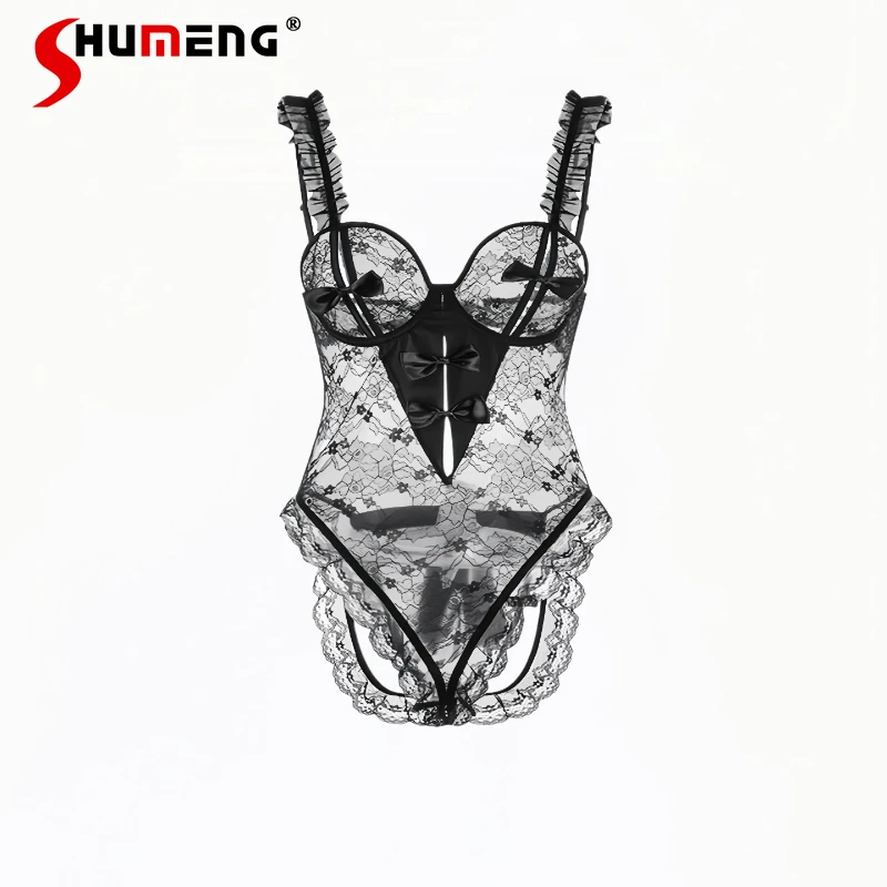 

Высококачественное кружевное интегрированное боди на косточках, женское сексуальное боди во французском стиле, комбинезоны для сна, нижнее белье в стиле Pure Desire для женщин