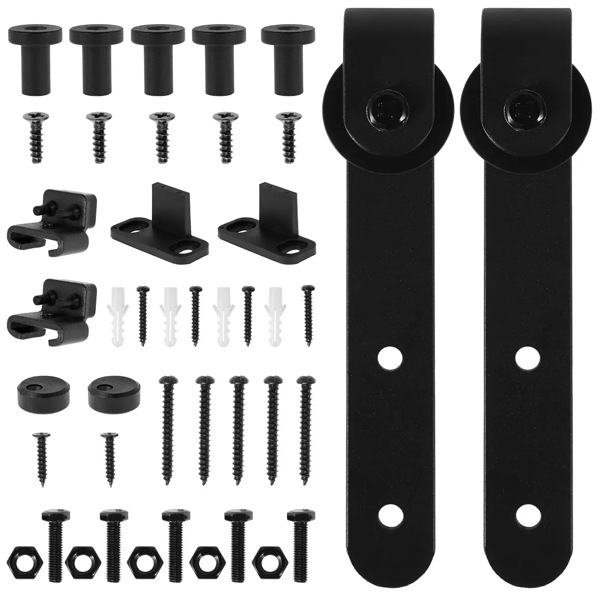 Mini Kits de quincaillerie pour porte de grange coulissante, Rail suspendu monté sur le dessus, Rail