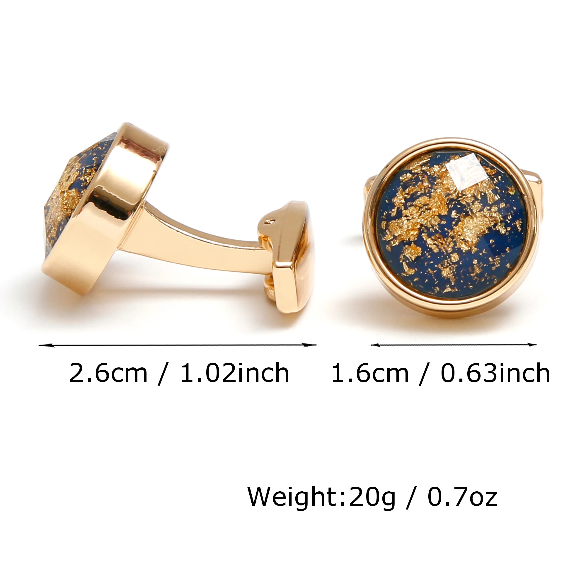 TOMYE Cufflinks Gold for Men, Luxury Star Crystal Dress Shirt Cuff Links, Formal Business Gift Jewelry for Dad Husband Groom