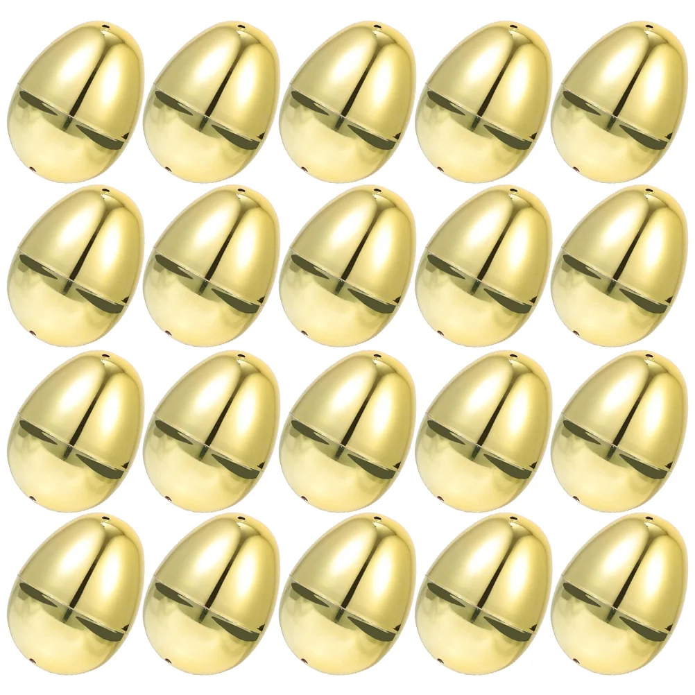 20 Pcs Golden Open Easter Egg Mazing Fillable Egg-shaped Gift Boxes Can Be Opened Party Decor Eggs Decorations Favor Plastic