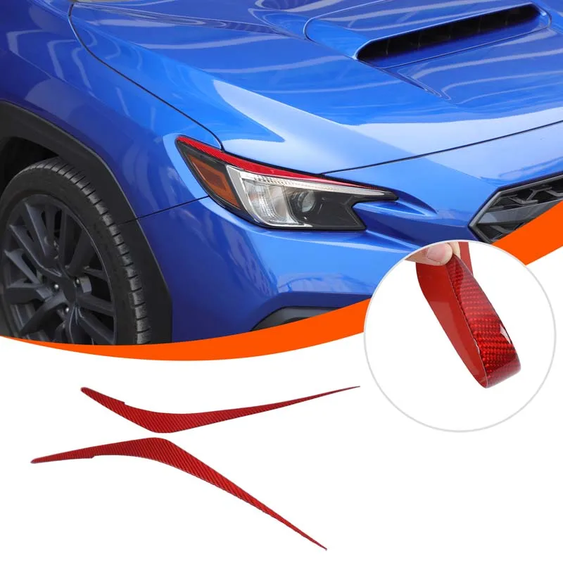ل 2022-2023 سوبارو WRX العلوي الحاجب شريط زخرفي الحاجب ملصق مزخرفة ألياف الكربون الحقيقية (ناعمة) 2 قطعة