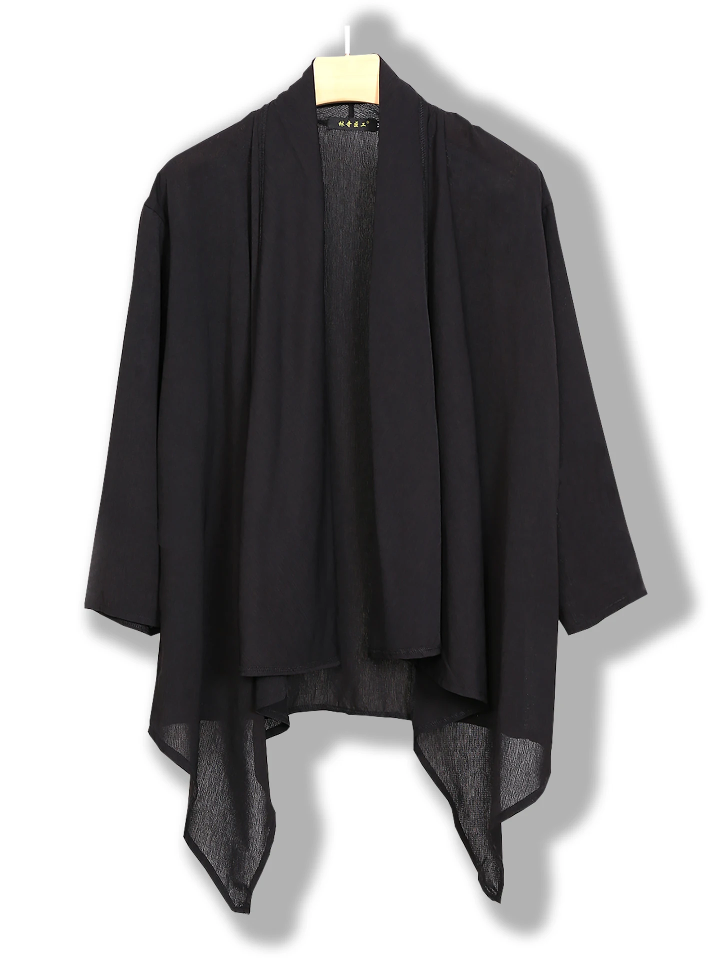 

Новая мужская куртка-кардиган 2025 года в китайском стиле Ханьфу, средней длины, без пуговиц, повседневная верхняя одежда, летняя тонкая модель