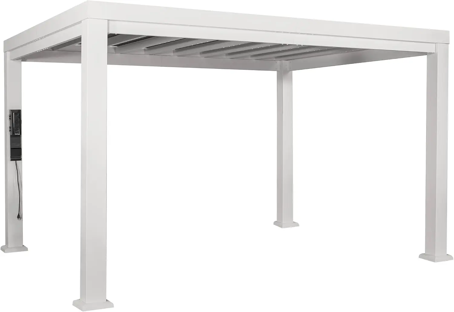 Windham 14' x 12' Modern Galvanized Steel Pergola Kit with Shade Sail Canopy, All-Season Durability, PowerPort, High-Wind Rating
